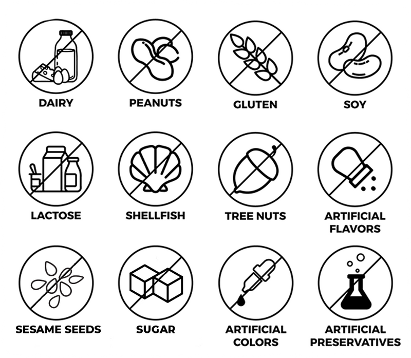Roots Farm Fresh products are made without artificial ingredients, common allergens, and gluten.