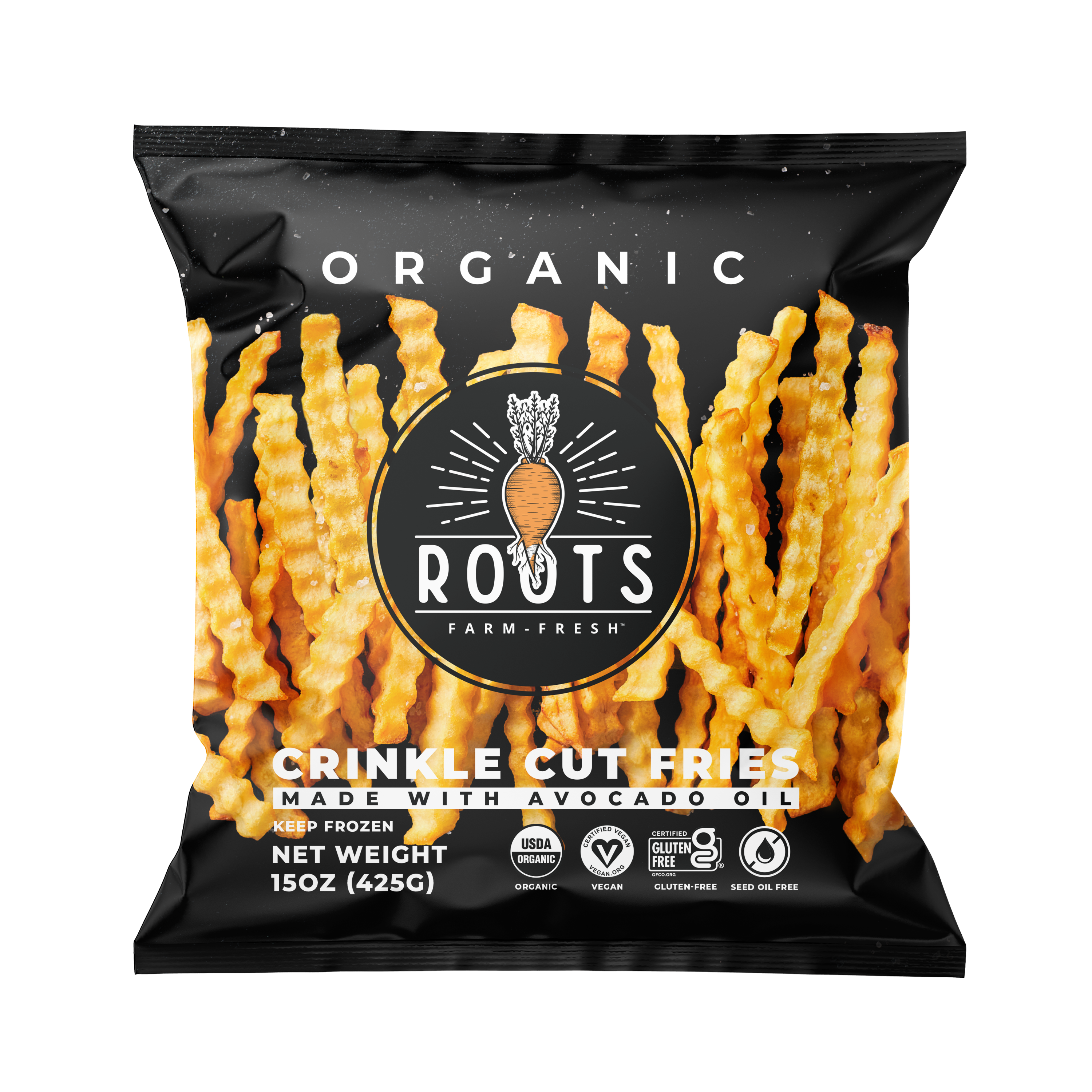 Crinkle Cut Seed Oil Free Fries | Roots Farm Fresh