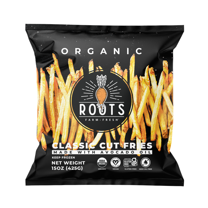 Best organic seed oil free classic cut fries made with avocado oil, healthy frozen fries with only two clean ingredients