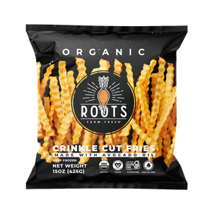 Best organic crinkle cut white fries seed oil free made with avocado oil, healthy frozen fries with crispy ridges and clean ingredients