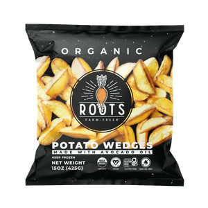 Best organic potato wedges seed oil free made with avocado oil, healthy thick cut frozen fries with crispy outside and fluffy inside using clean ingredients