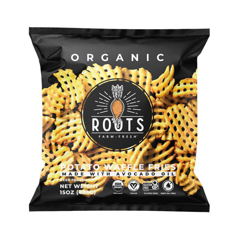 Best organic seed oil free waffle cut fries made with avocado oil, healthy frozen fries with only two clean ingredients like chik-fil-a at home