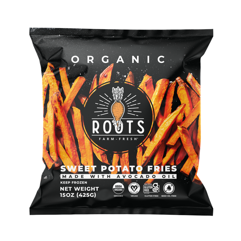 Best organic sweet potato fries seed oil free made with avocado oil, healthy frozen fries with simple clean ingredients