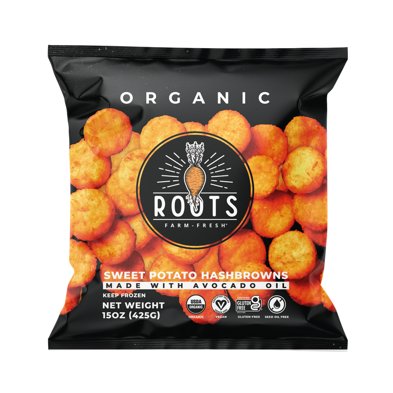 Best organic sweet potato hash browns seed oil free made with avocado oil, healthy frozen breakfast potatoes