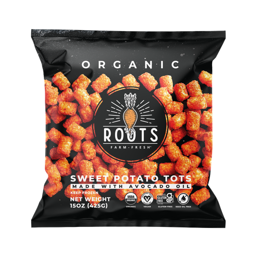 Best organic sweet potato tots seed oil free made with avocado oil, healthy frozen tots with simple clean ingredients